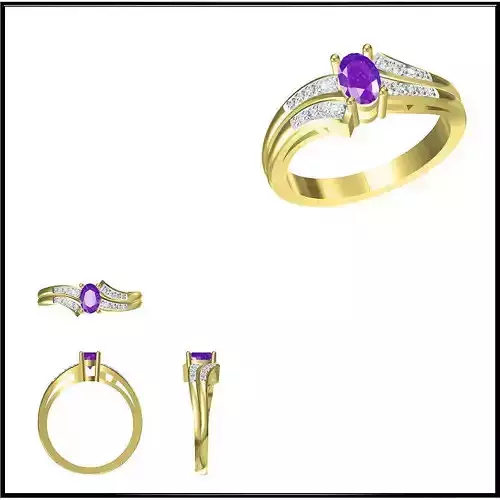 JCD Format  Diamond color stone rings 3d jewelry cad