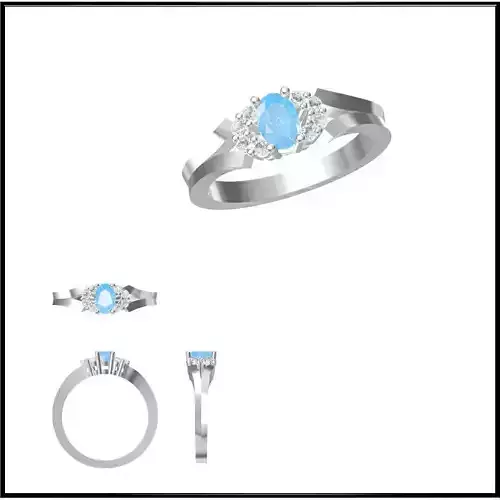 JCD Format  Diamond color stone rings 3d jewellery design course