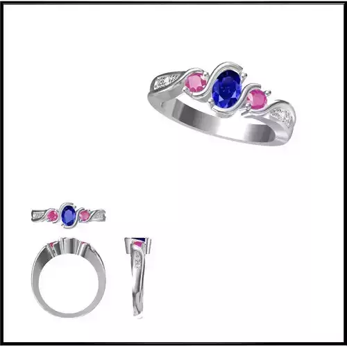 JCD Format Color stone rings for women jewelry design