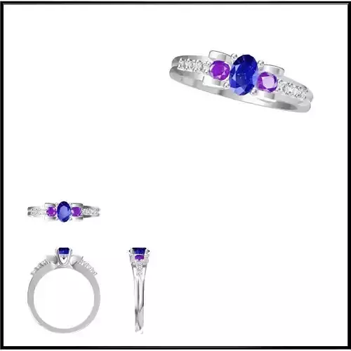 JCD Format Color stone rings for women jewelry cam 3D print model