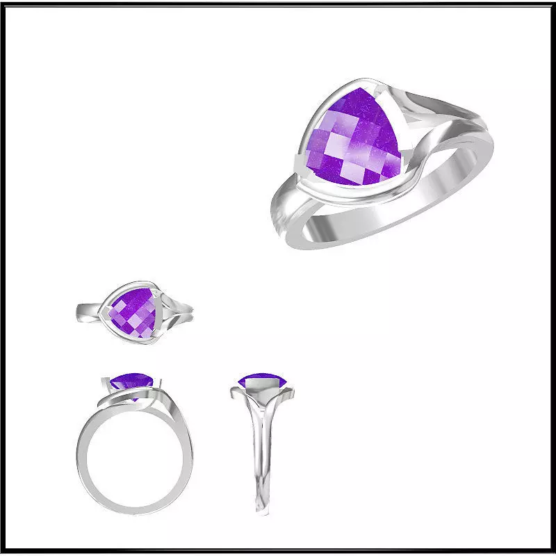 JCD Format Color stone rings for women cad ring design 3D print model