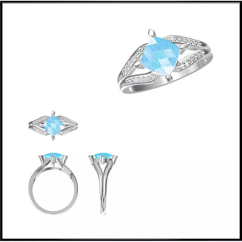 JCD Format Color stone rings for women cad ring design 3D print model