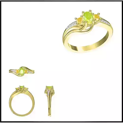 JCD Format Color stone rings for women cad Color stone ring