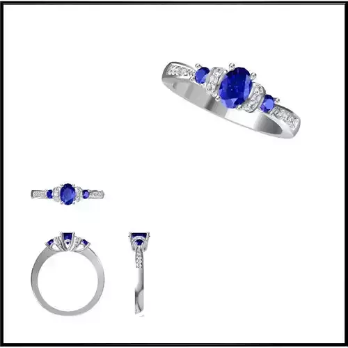 JCD Format Color stone rings for women 3d jewelry cad