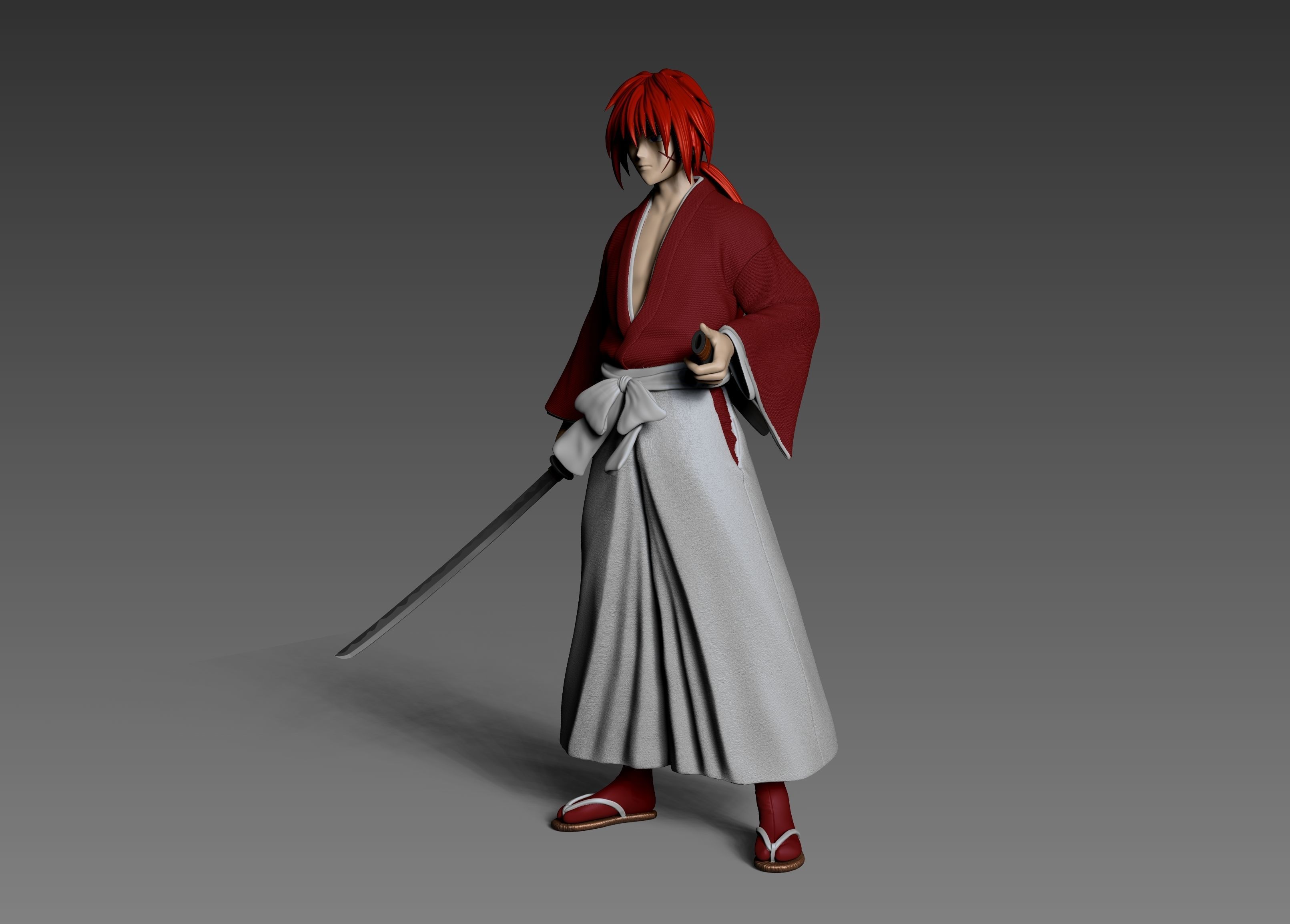 Samurai X - Kenshin Himura fan-art statue 3D print model_8
