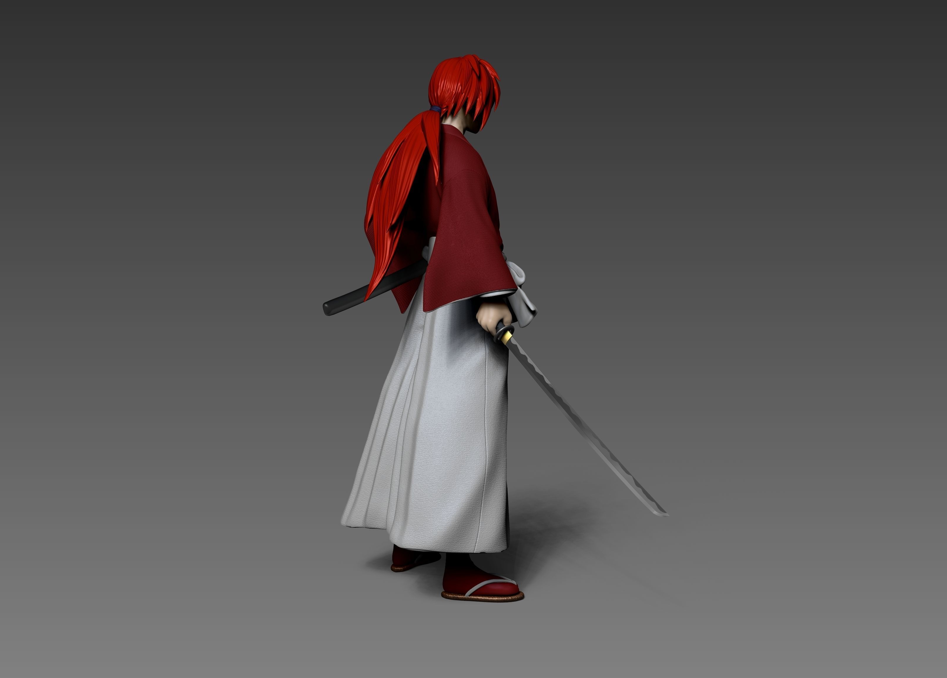Samurai X - Kenshin Himura fan-art statue 3D print model_9