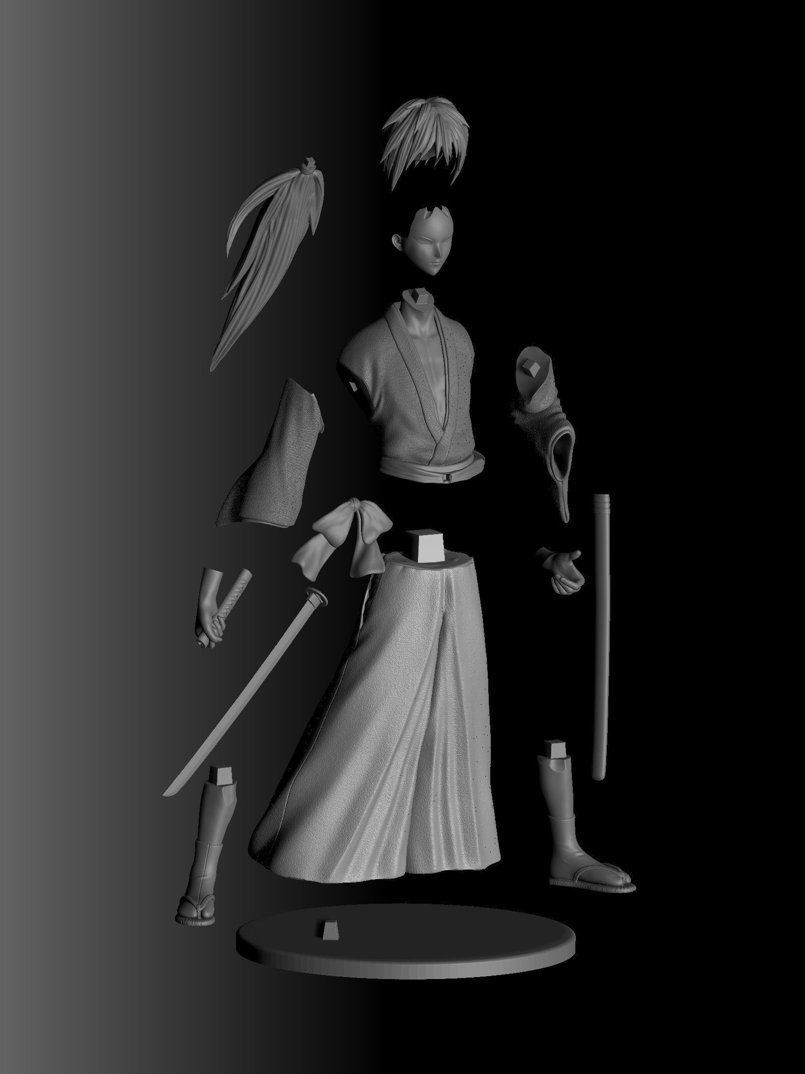 Samurai X - Kenshin Himura fan-art statue 3D print model_6