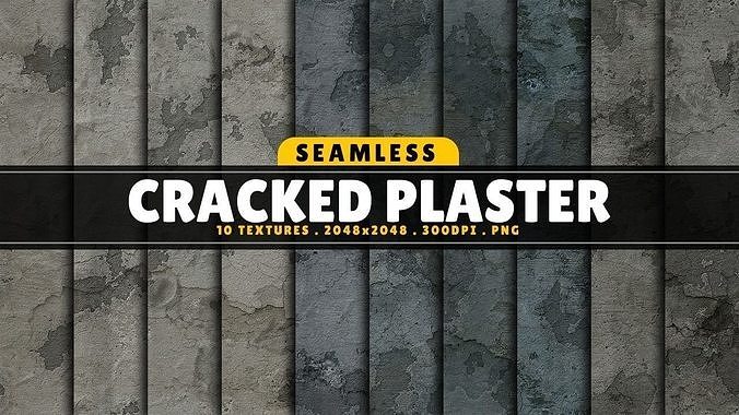 Texture Pack Seamless Cracked Plaster Vol 01 Texture