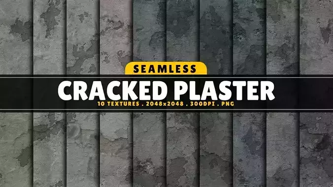 Texture Pack Seamless Cracked Plaster Vol 01