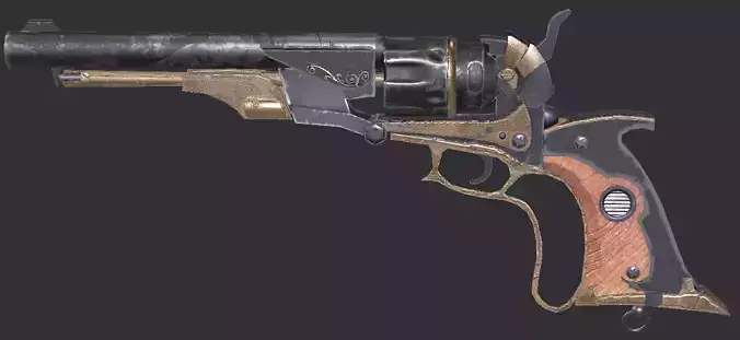 Revolver Westwood Low poly for Games 