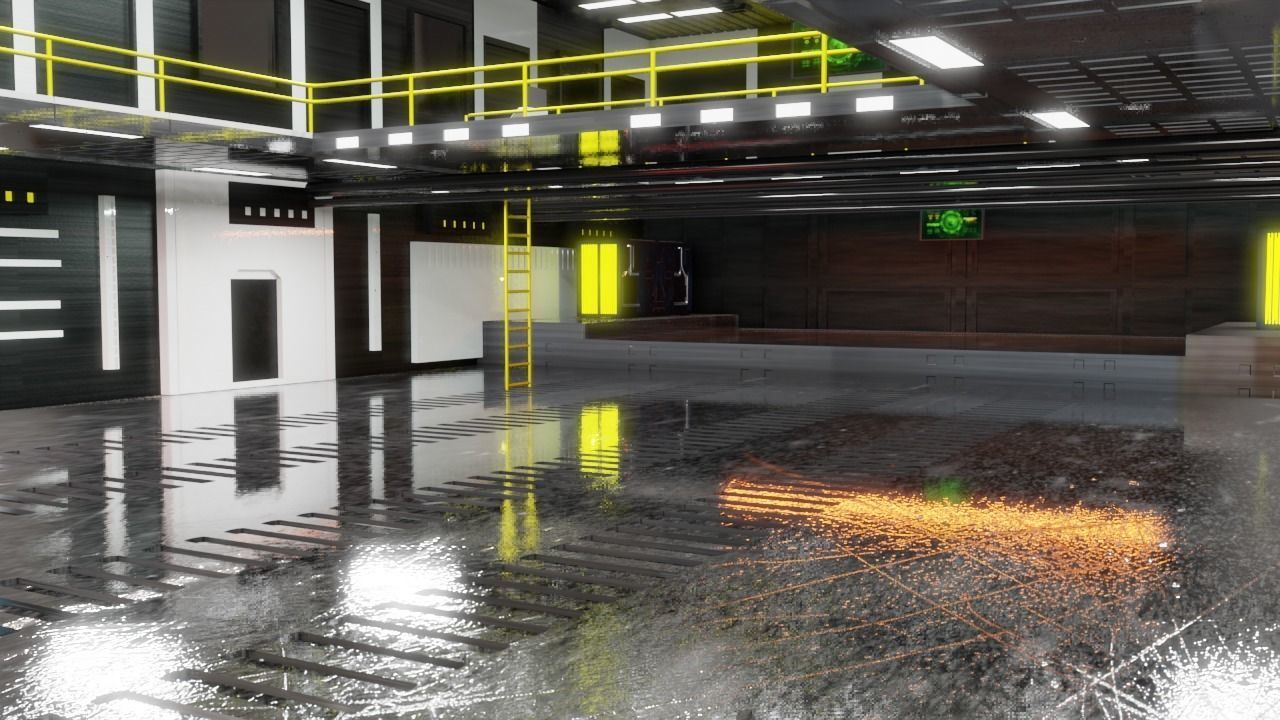 Sci - Fi Engineering Room 3D model_5