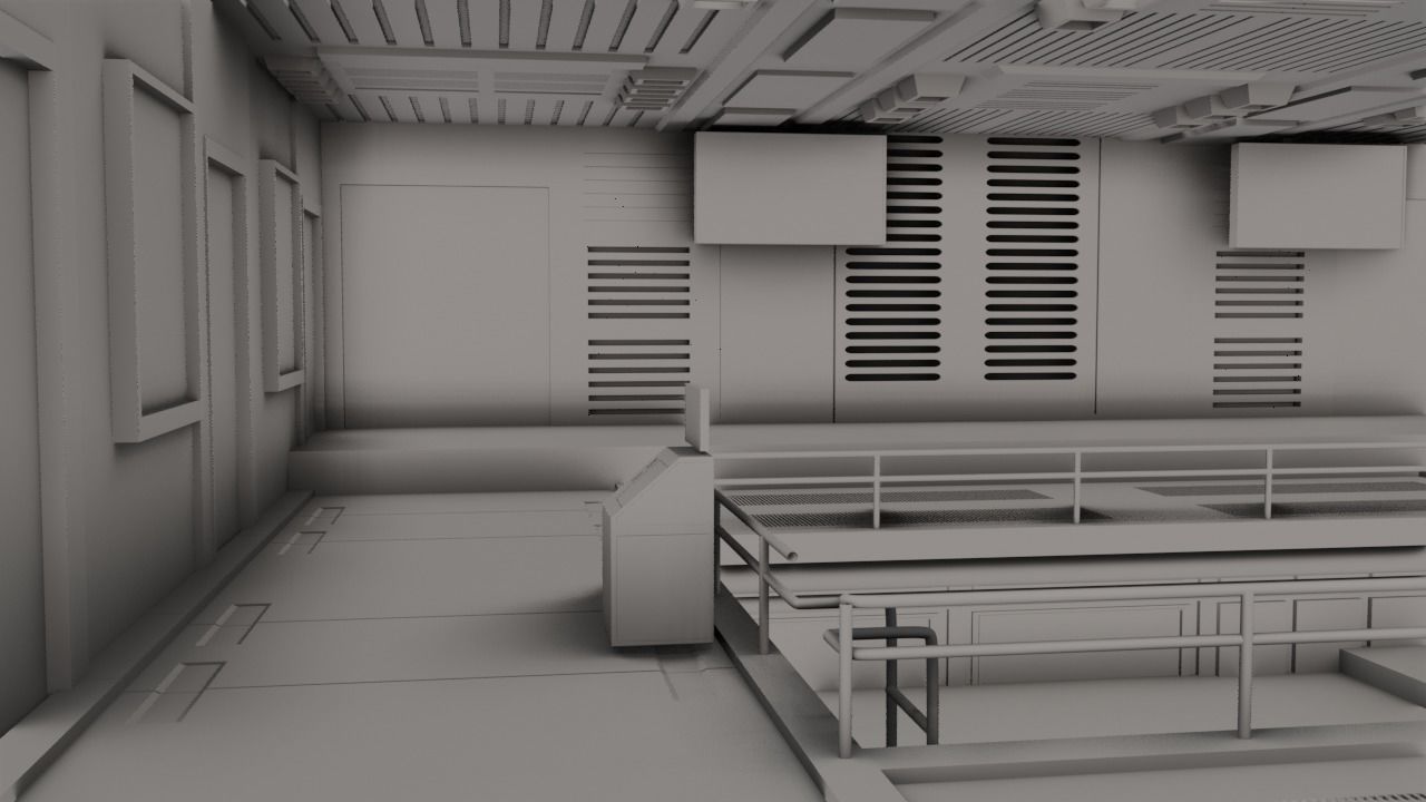 Sci - Fi Engineering Room 3D model_29