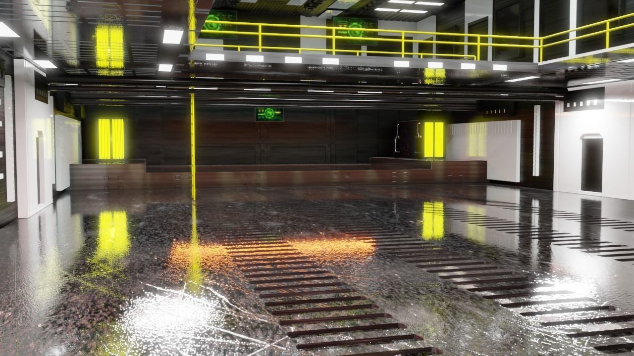 Sci - Fi Engineering Room 3D model_3