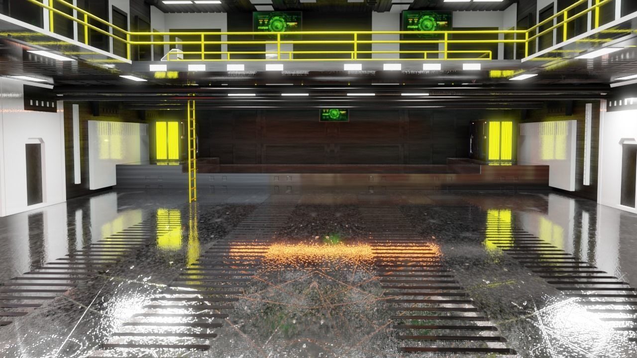 Sci - Fi Engineering Room 3D model_4
