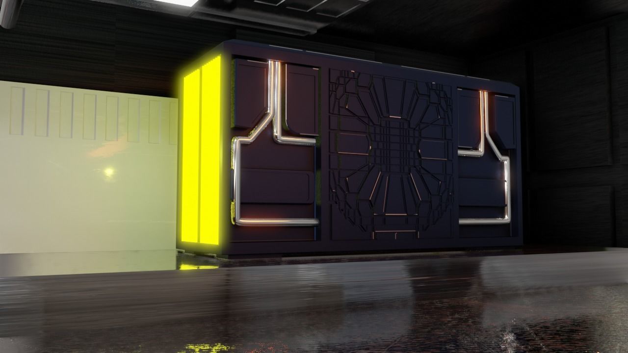 Sci - Fi Engineering Room 3D model_9