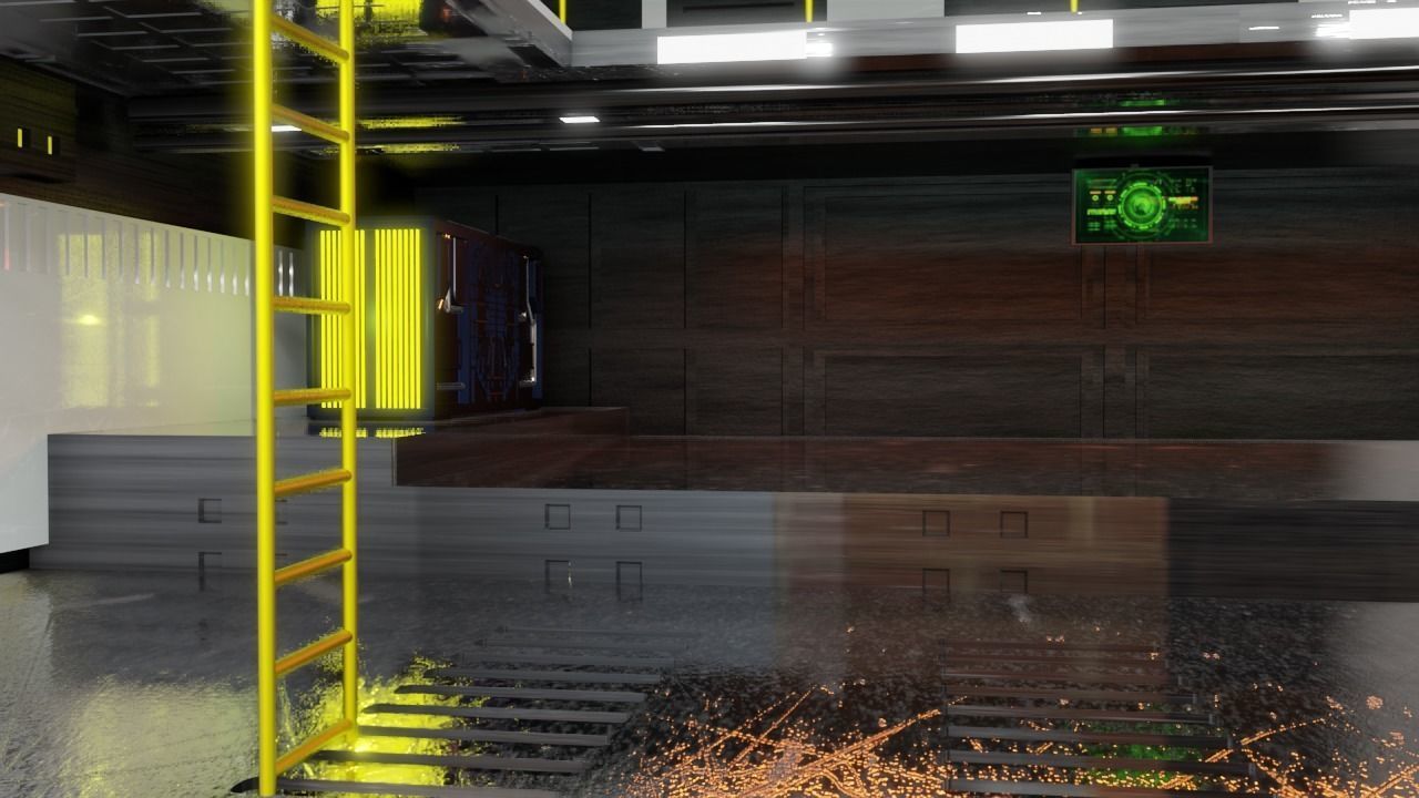 Sci - Fi Engineering Room 3D model_15