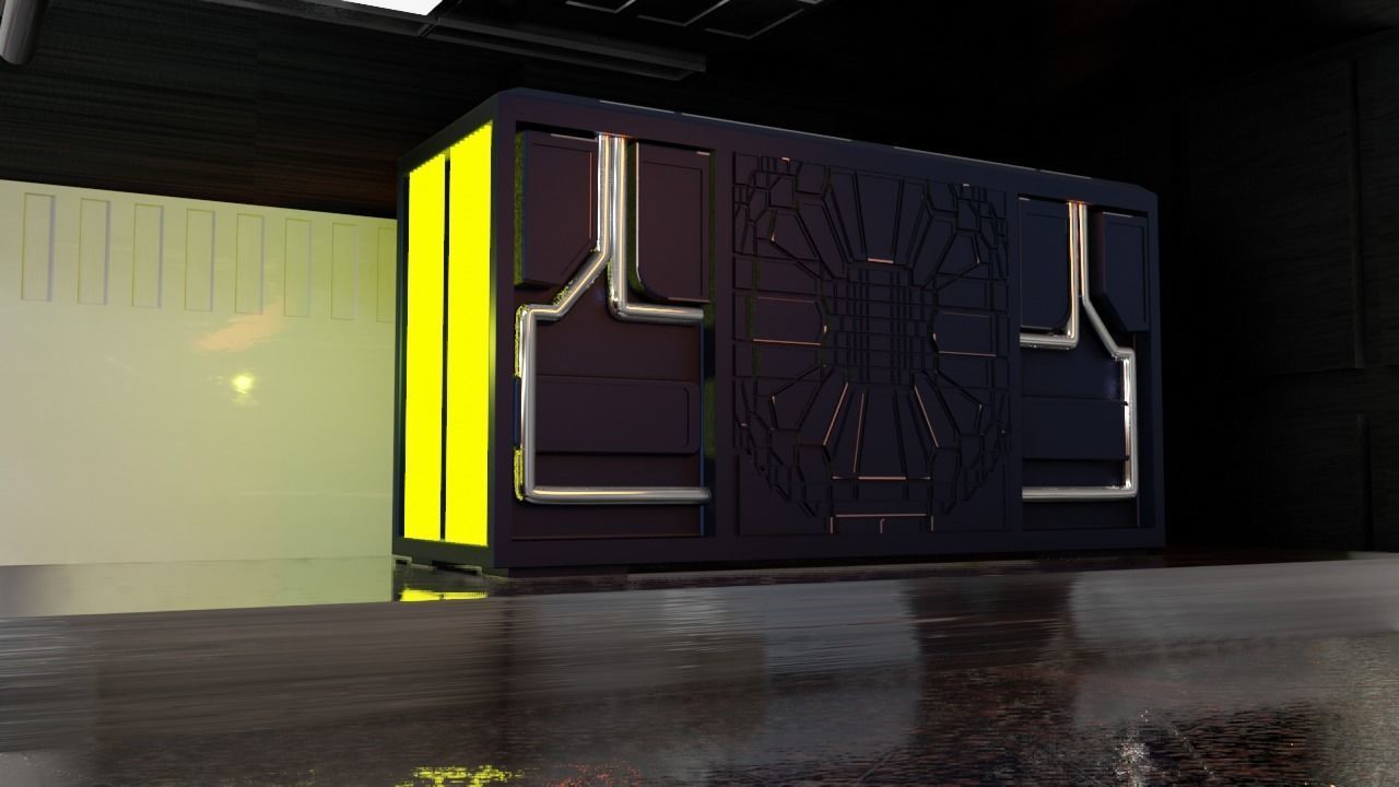 Sci - Fi Engineering Room 3D model_45