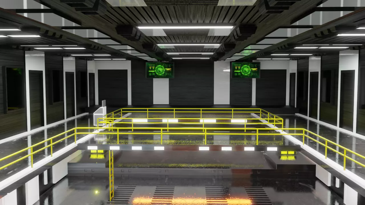 Sci - Fi Engineering Room 3D model_0