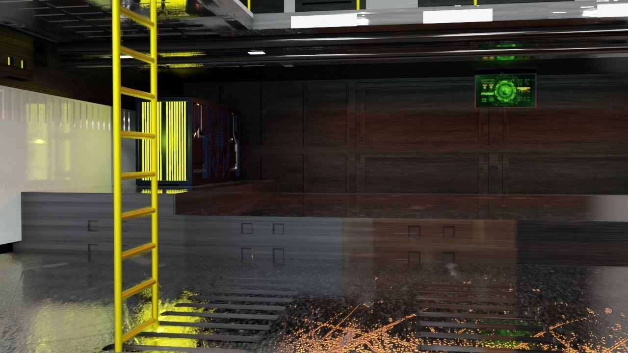 Sci - Fi Engineering Room 3D model_58