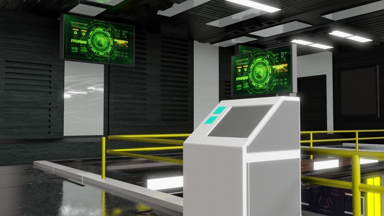 Sci - Fi Engineering Room 3D model_10