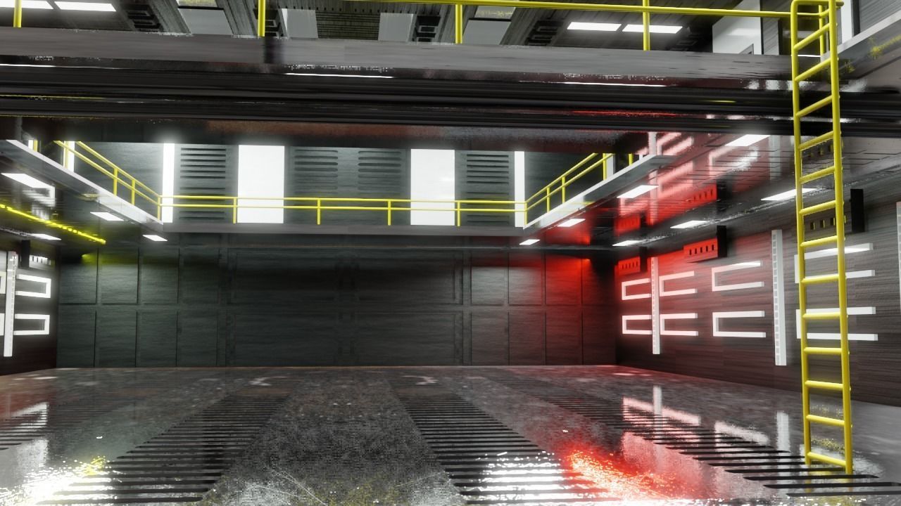 Sci - Fi Engineering Room 3D model_14