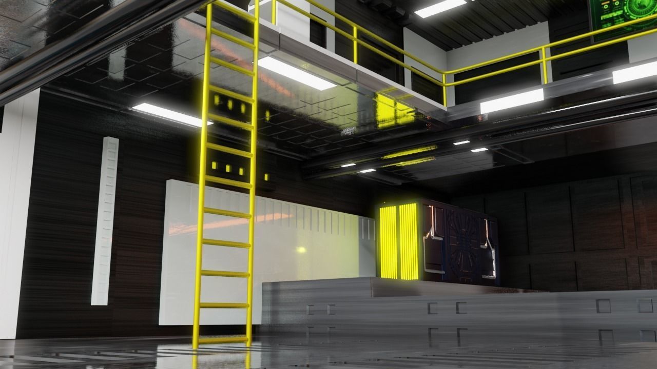 Sci - Fi Engineering Room 3D model_7