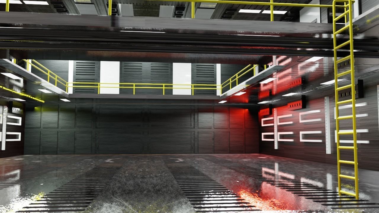 Sci - Fi Engineering Room 3D model_59