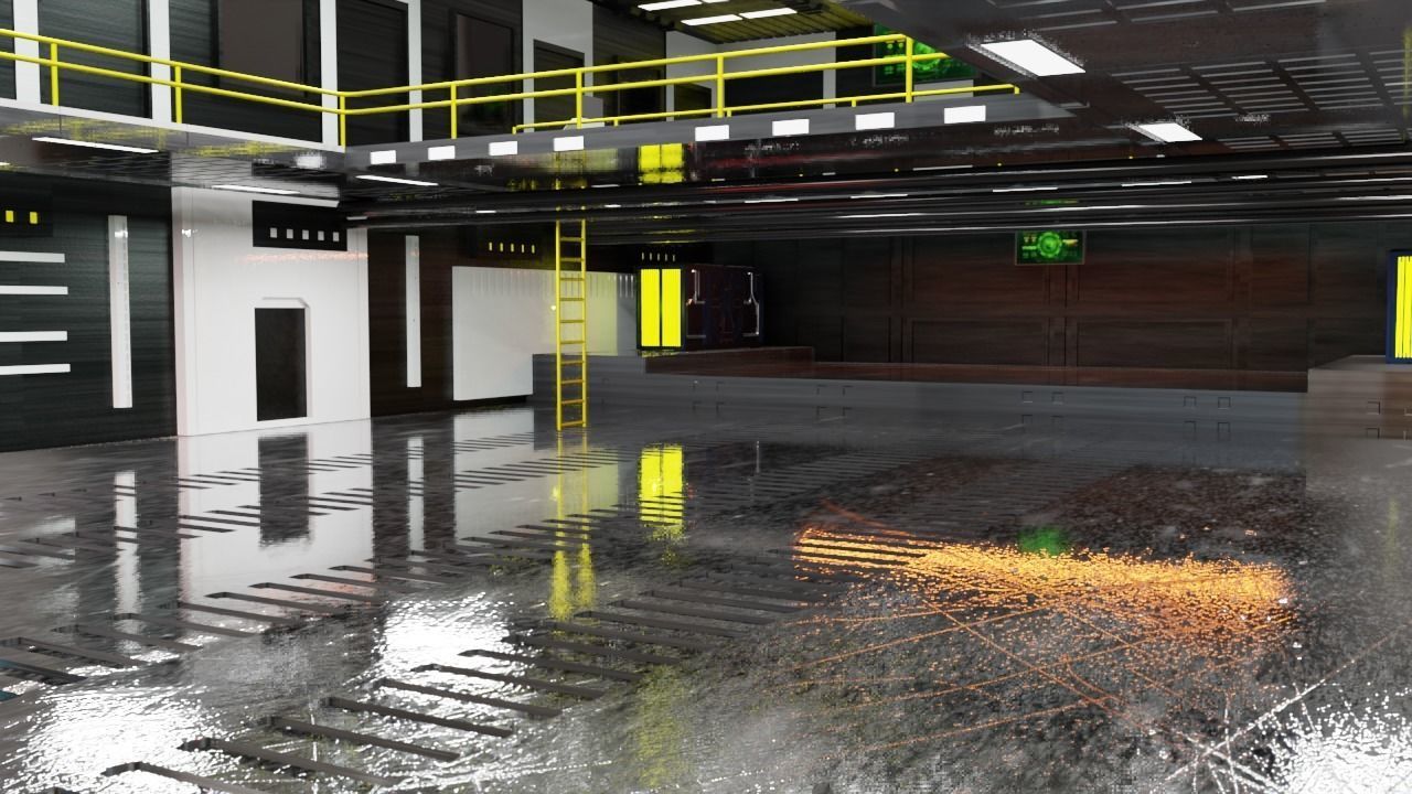 Sci - Fi Engineering Room 3D model_48