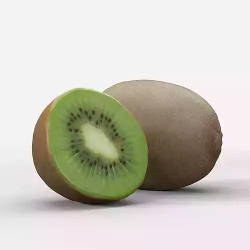 Green Kiwi Fruit 3D model photoscan Low-poly 3D model