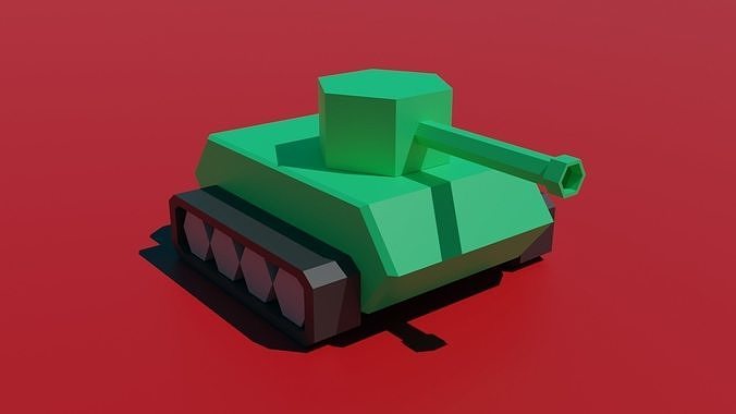 Low poly tank for games Low-poly 3D model
