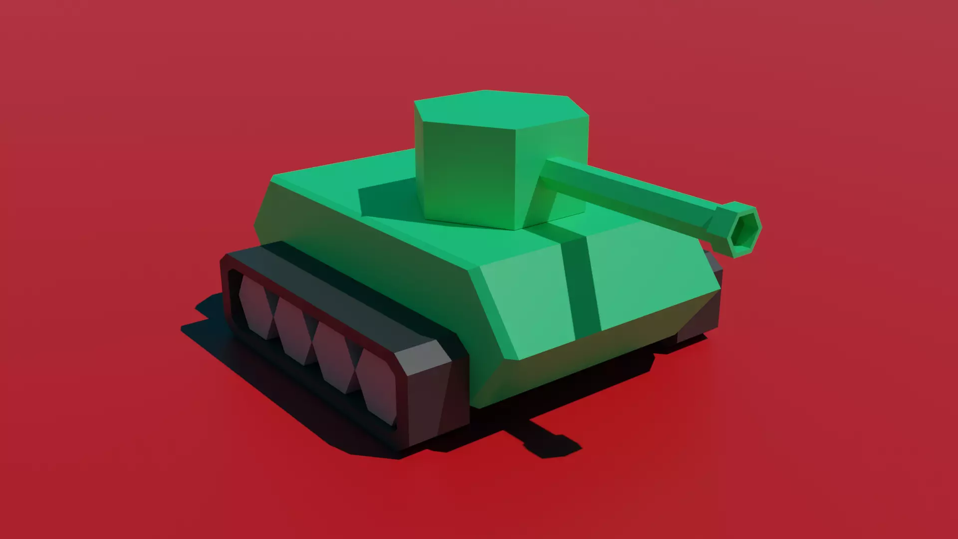 Low poly tank for games Low-poly 3D model