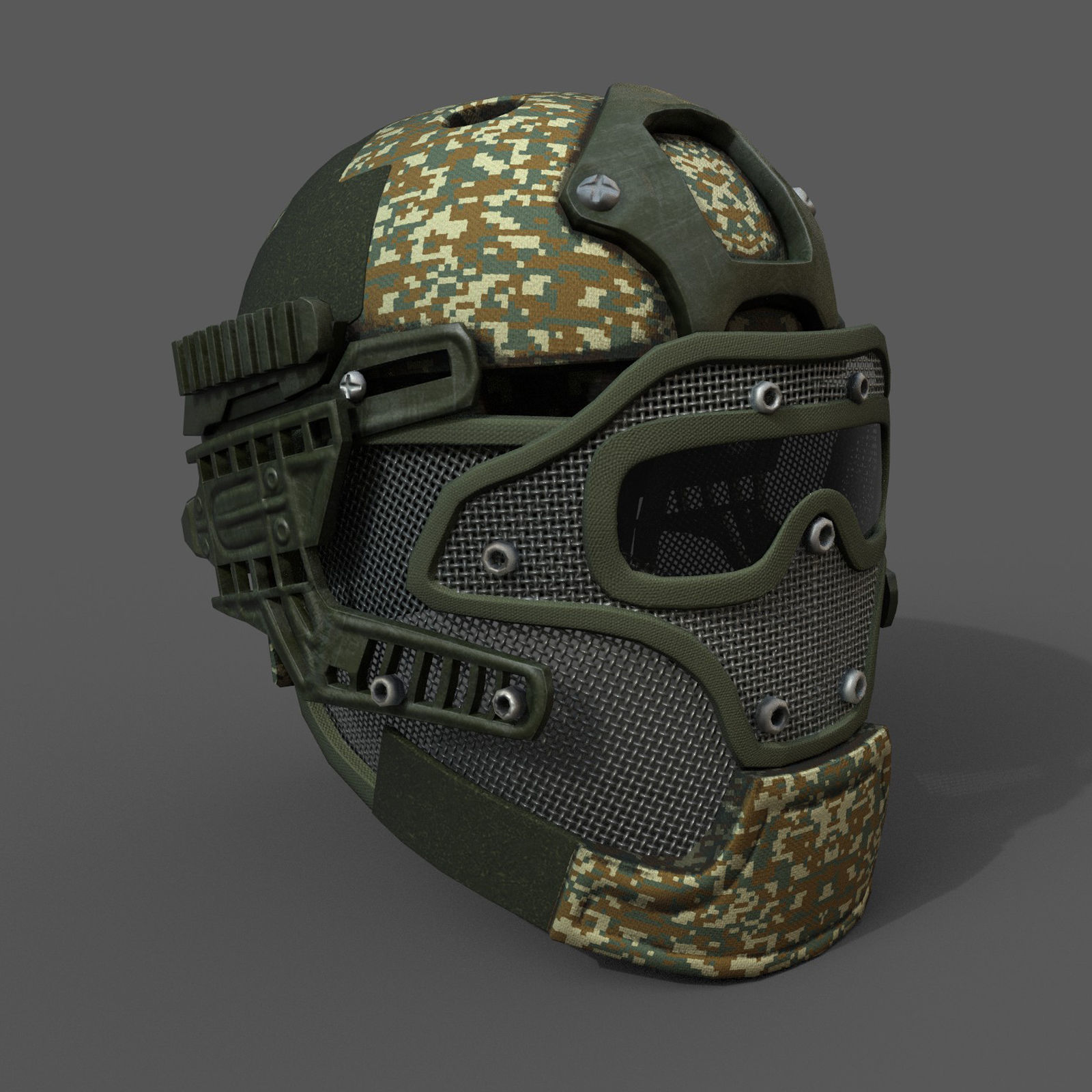 Helmet military combat soldier scifi fantasy human protection Low-poly 3D model_2