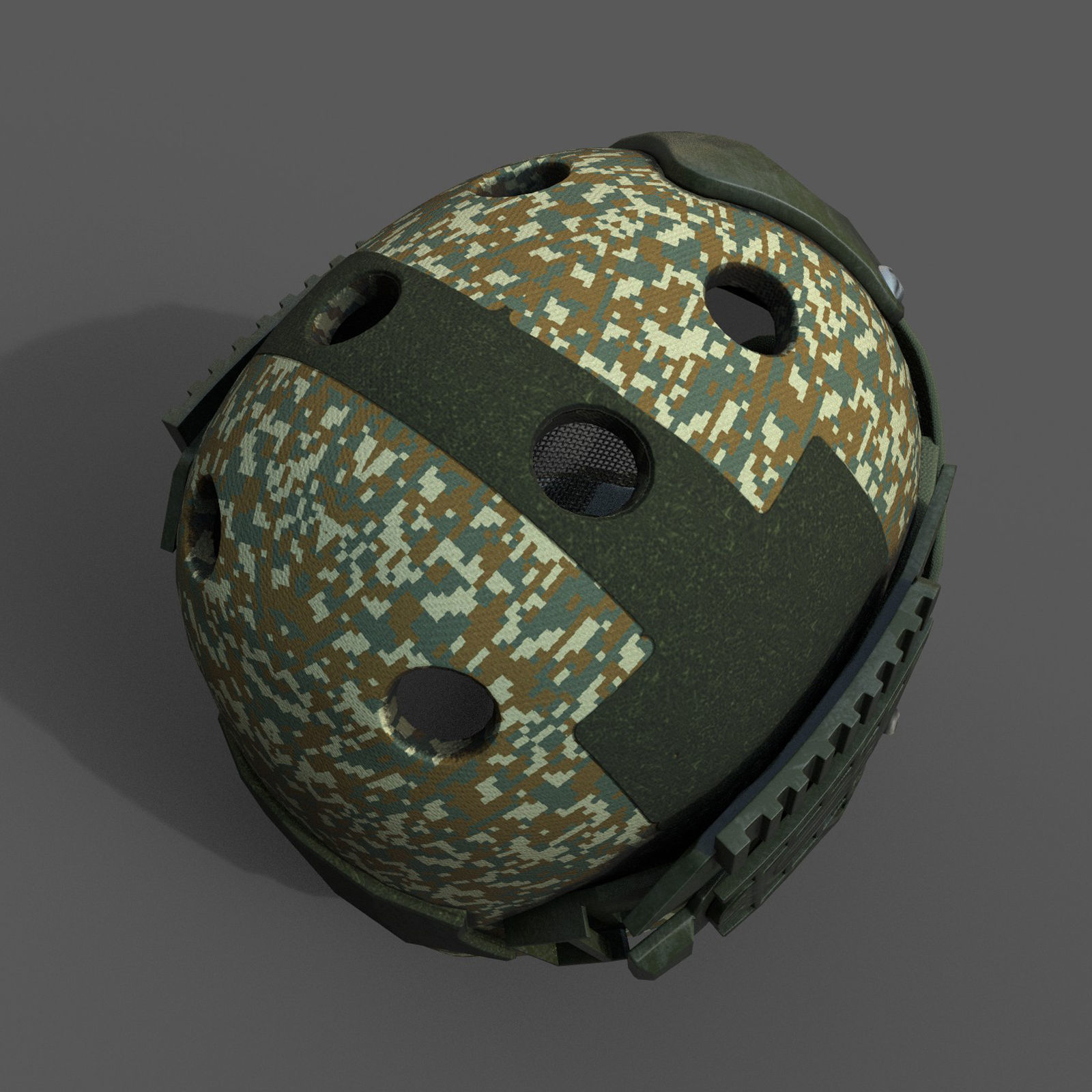 Helmet military combat soldier scifi fantasy human protection Low-poly 3D model_7