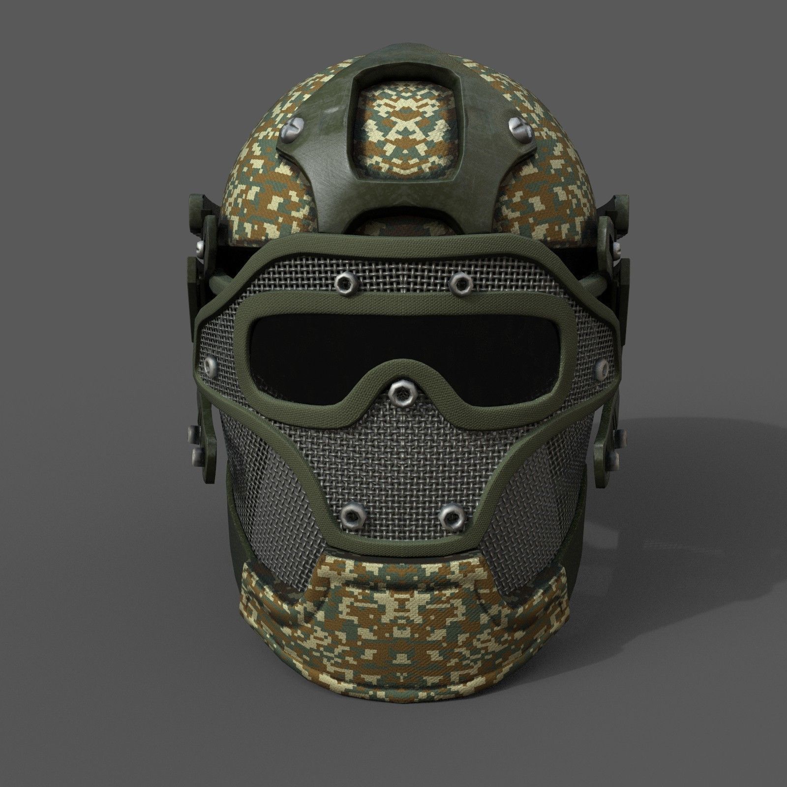 Helmet military combat soldier scifi fantasy human protection Low-poly 3D model_1