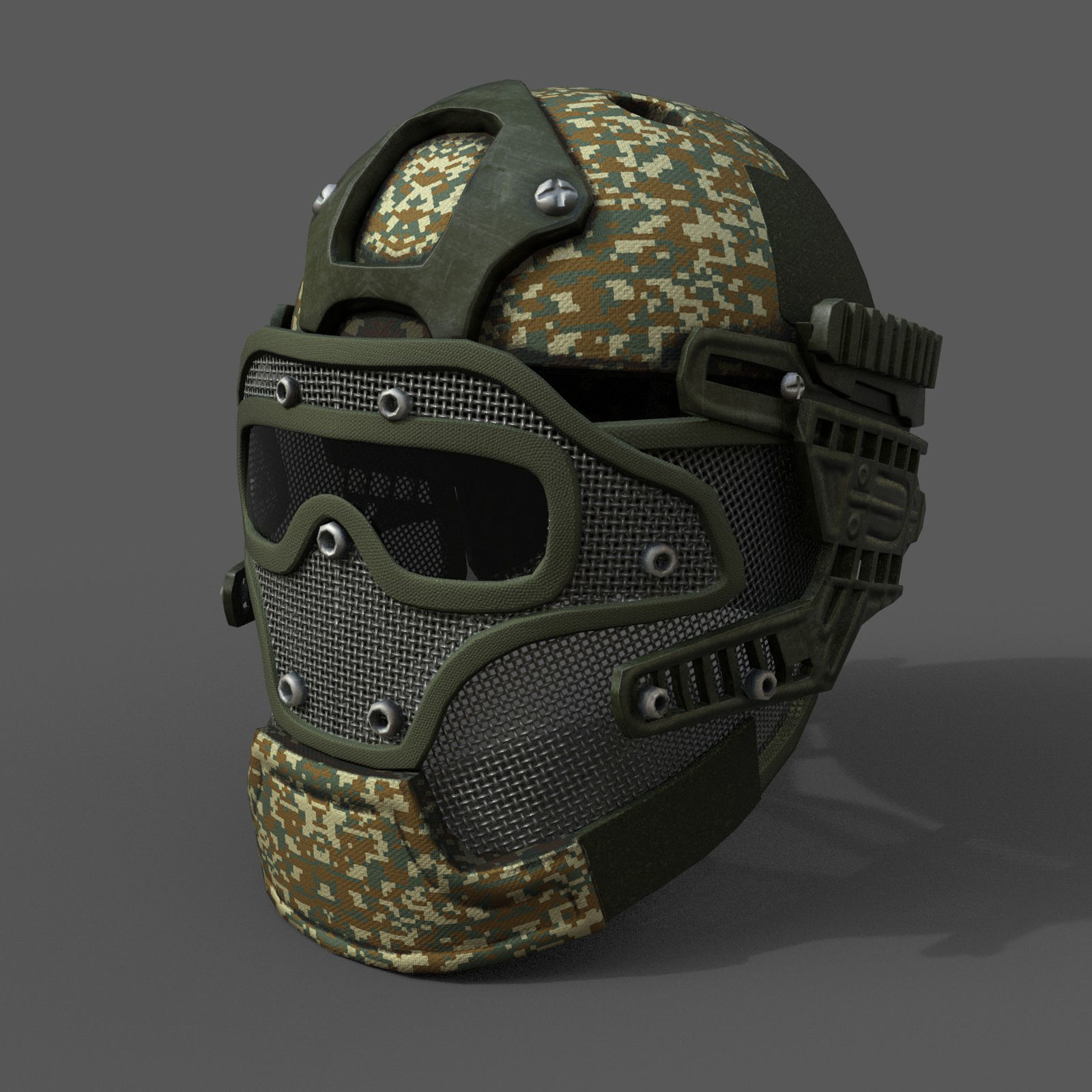 Helmet military combat soldier scifi fantasy human protection Low-poly 3D model_3