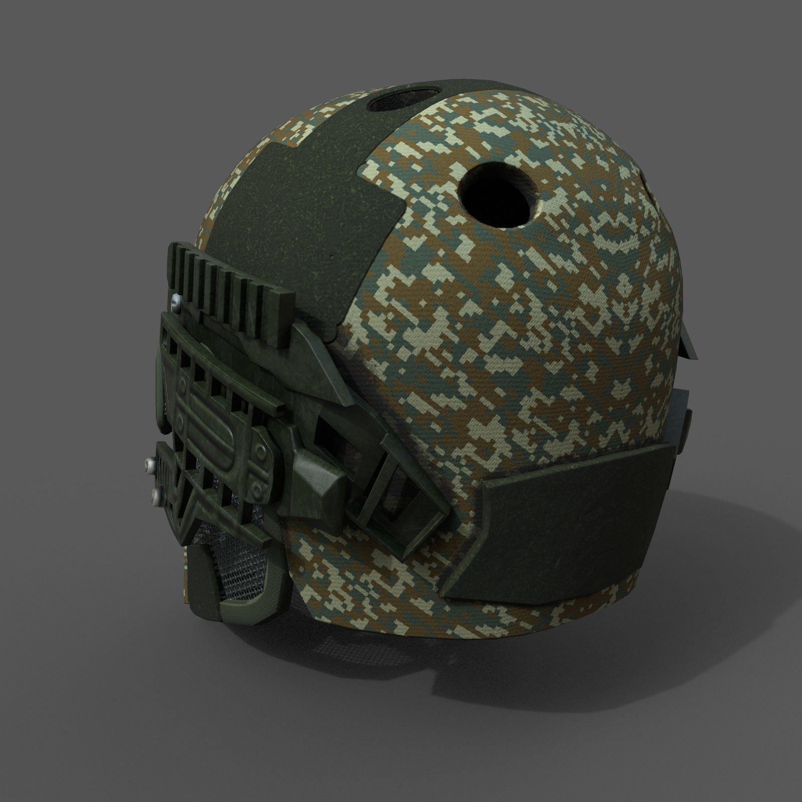 Helmet military combat soldier scifi fantasy human protection Low-poly 3D model_5