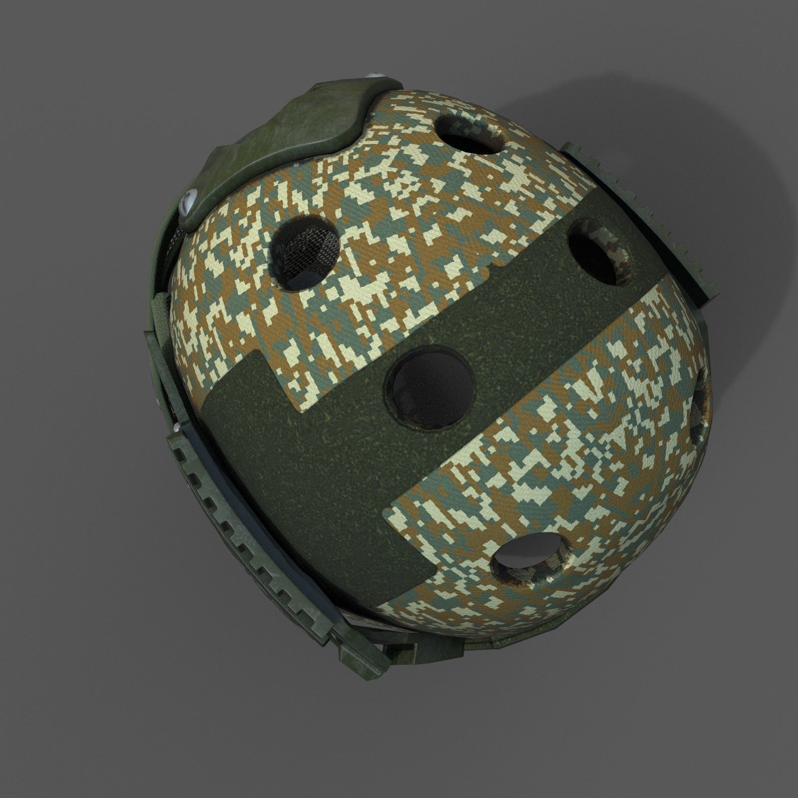 Helmet military combat soldier scifi fantasy human protection Low-poly 3D model_6