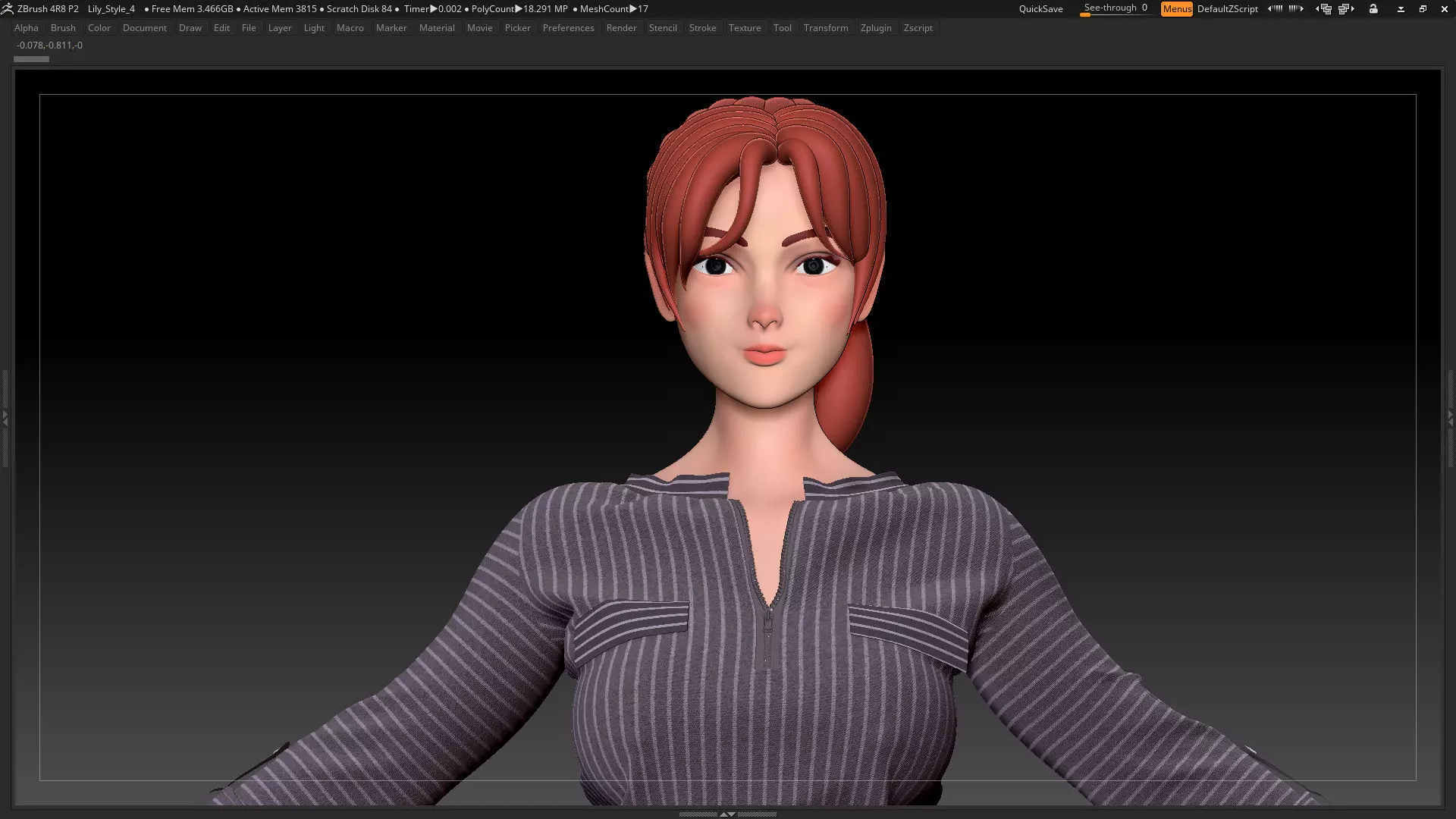 ZBrush Stylized Character Female Base Mesh No18 Style 4 3D model