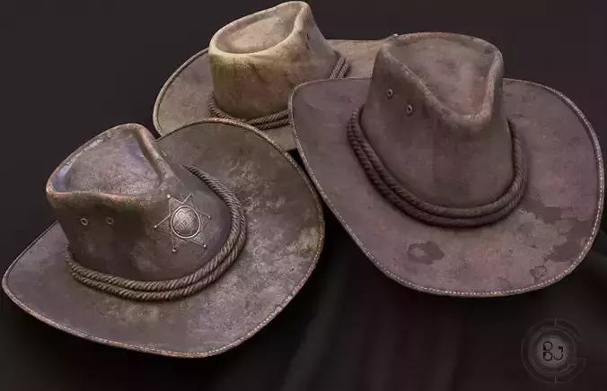 Cowboy hat - PBR Low-poly 3D model