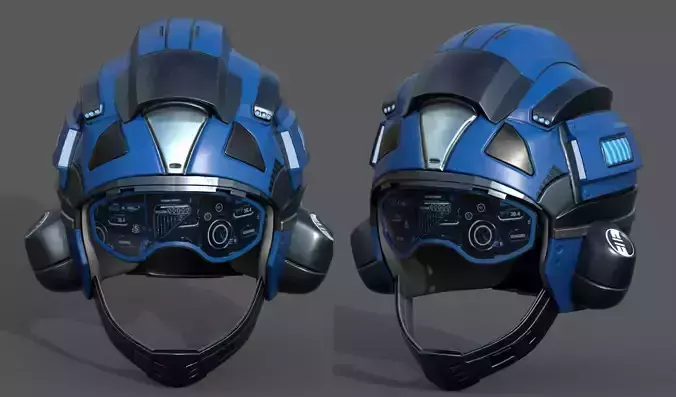 Helmet scifi pilot fantasy human protection soldier combat  Low-poly 3D model