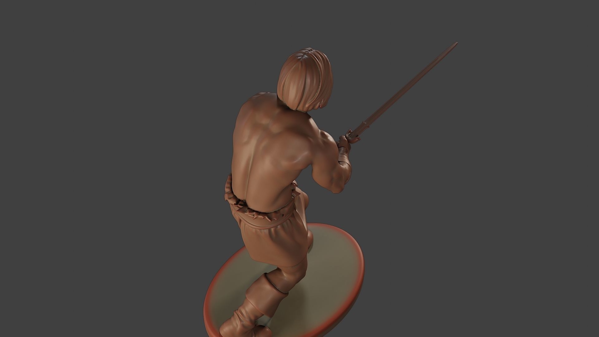 Male Barbarian 2HSword Combat2 3D print model_22