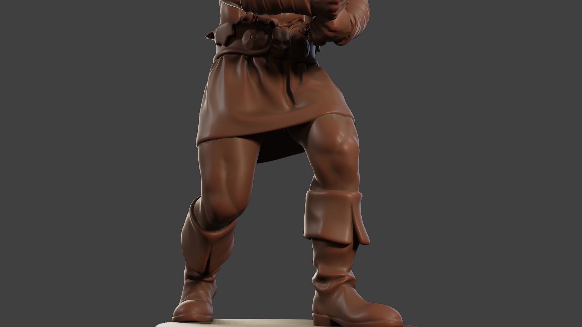 Male Barbarian 2HSword Combat2 3D print model_13