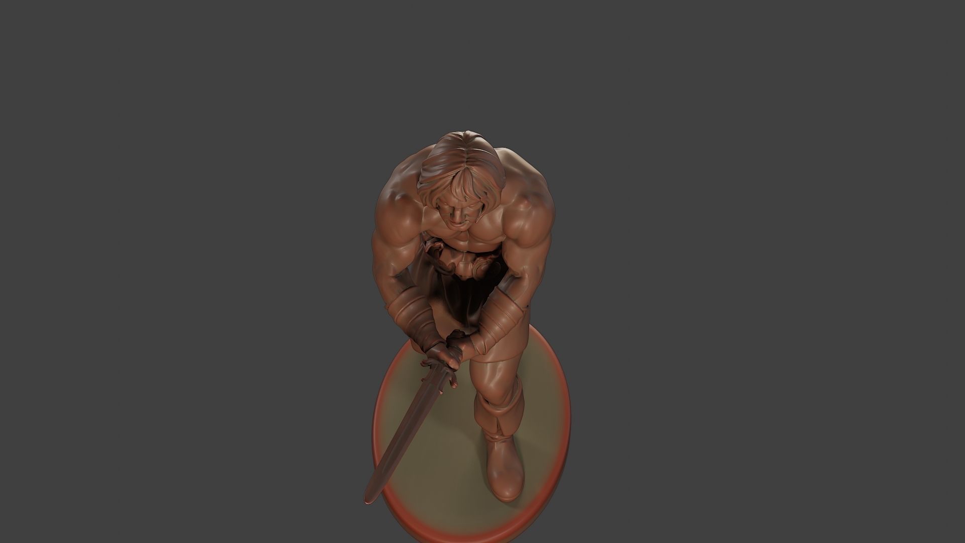 Male Barbarian 2HSword Combat2 3D print model_14