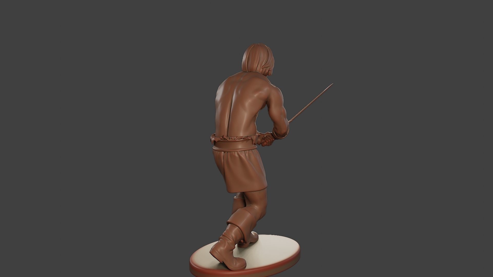 Male Barbarian 2HSword Combat2 3D print model_7