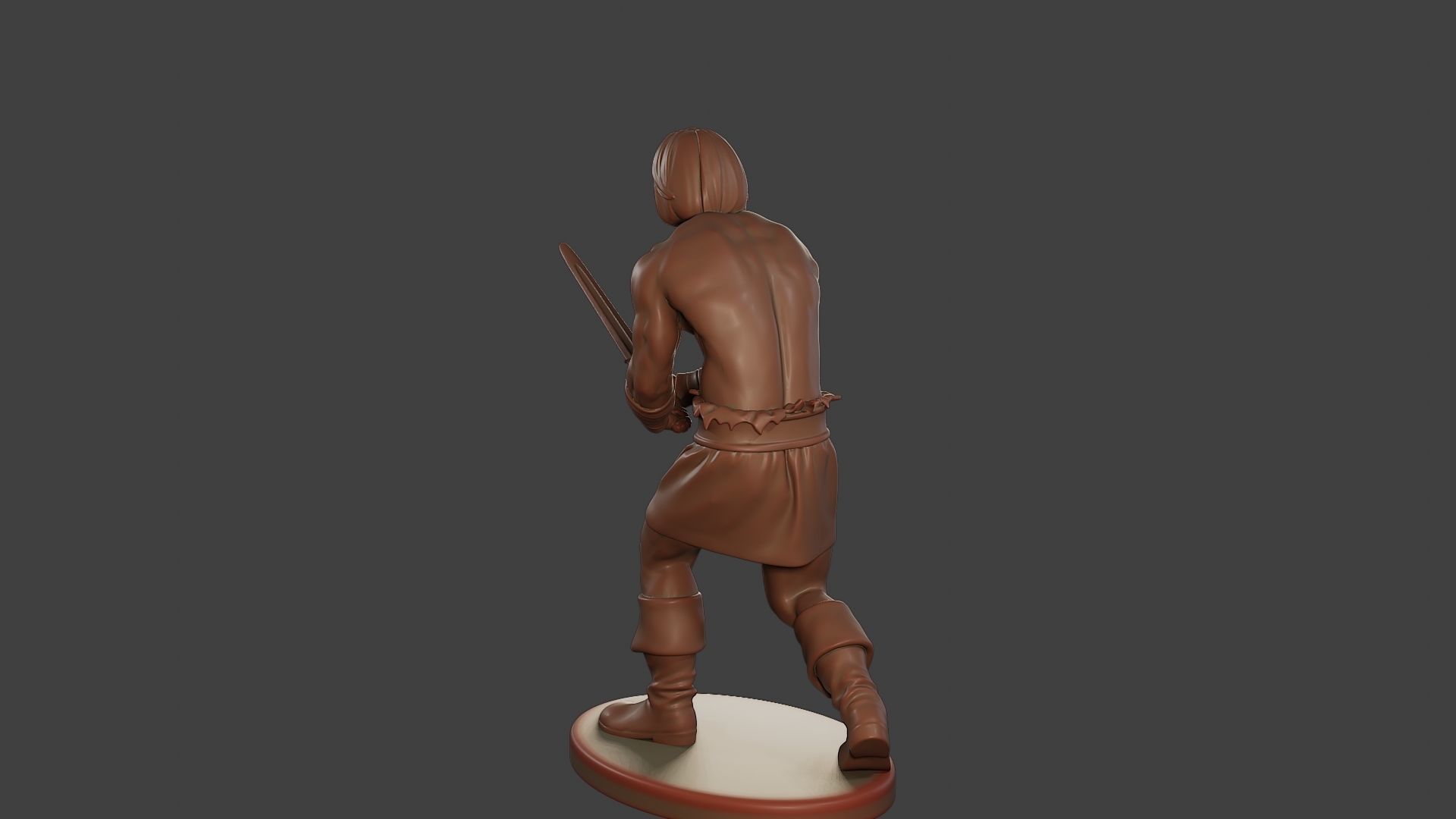 Male Barbarian 2HSword Combat2 3D print model_5