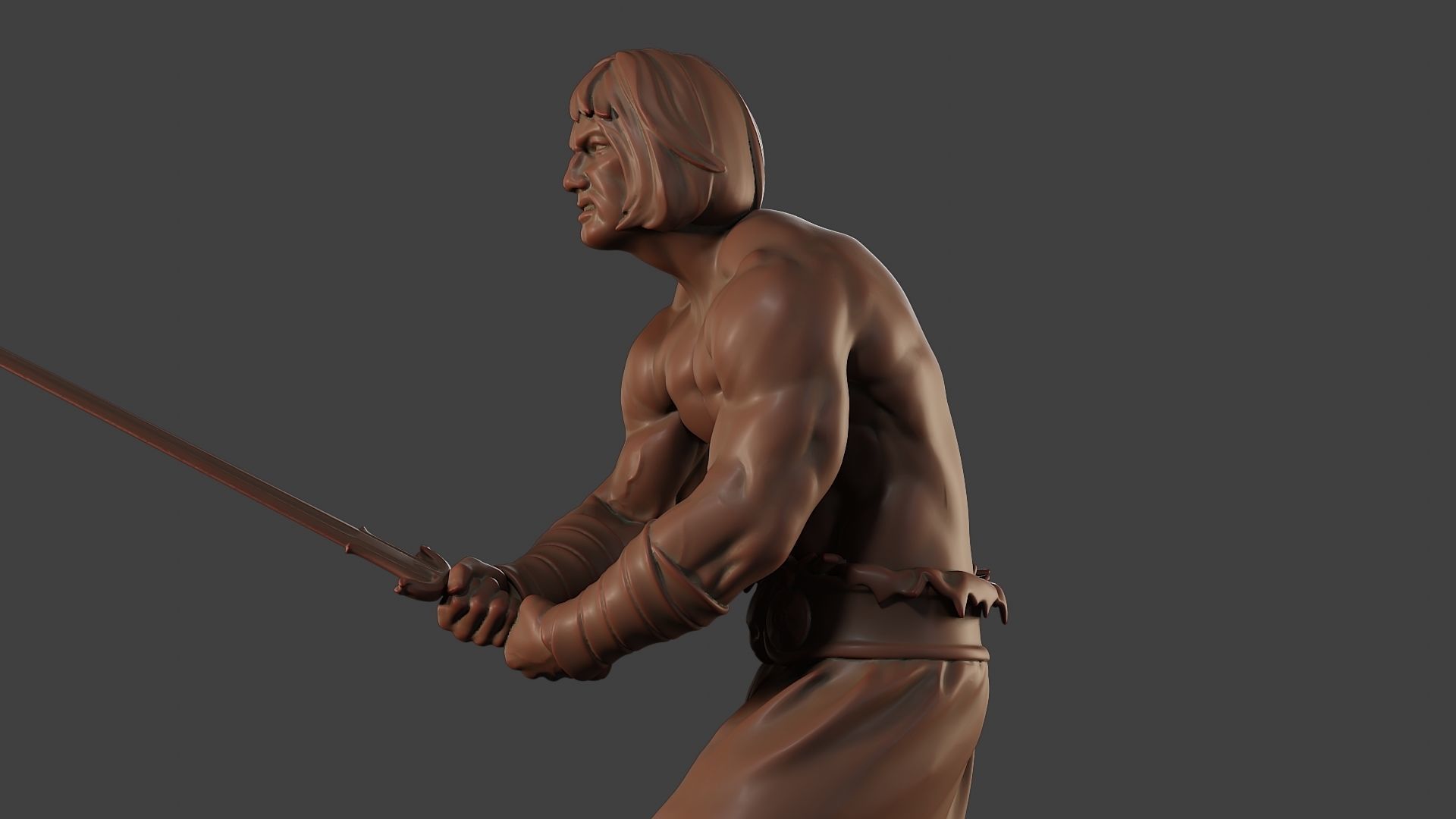 Male Barbarian 2HSword Combat2 3D print model_17