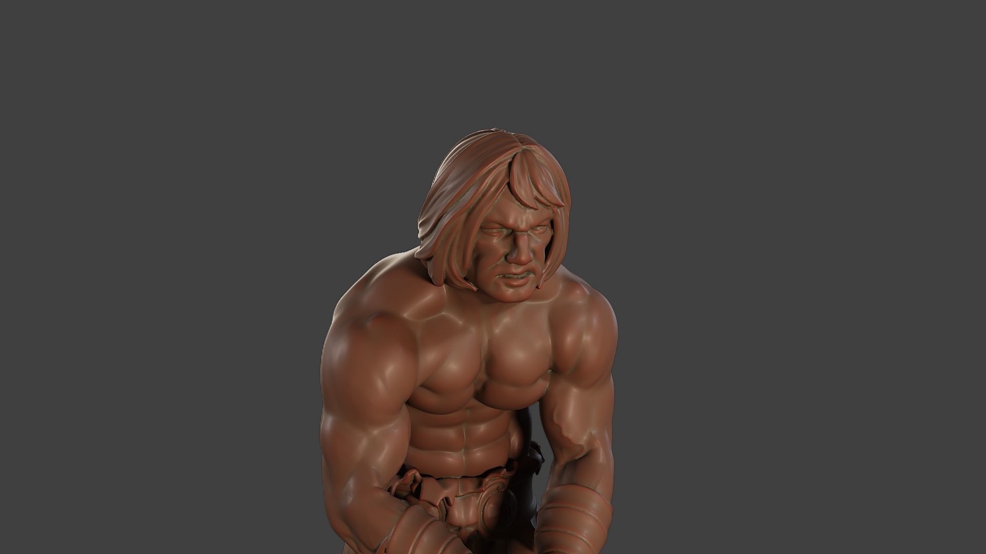 Male Barbarian 2HSword Combat2 3D print model_19