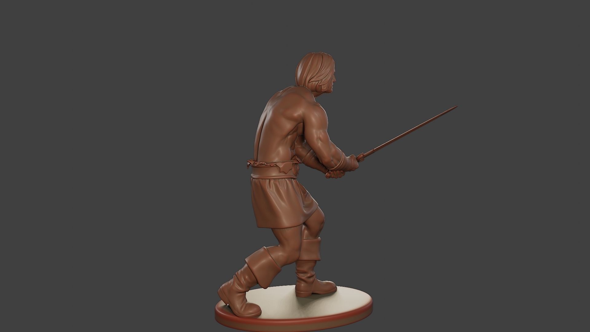 Male Barbarian 2HSword Combat2 3D print model_8