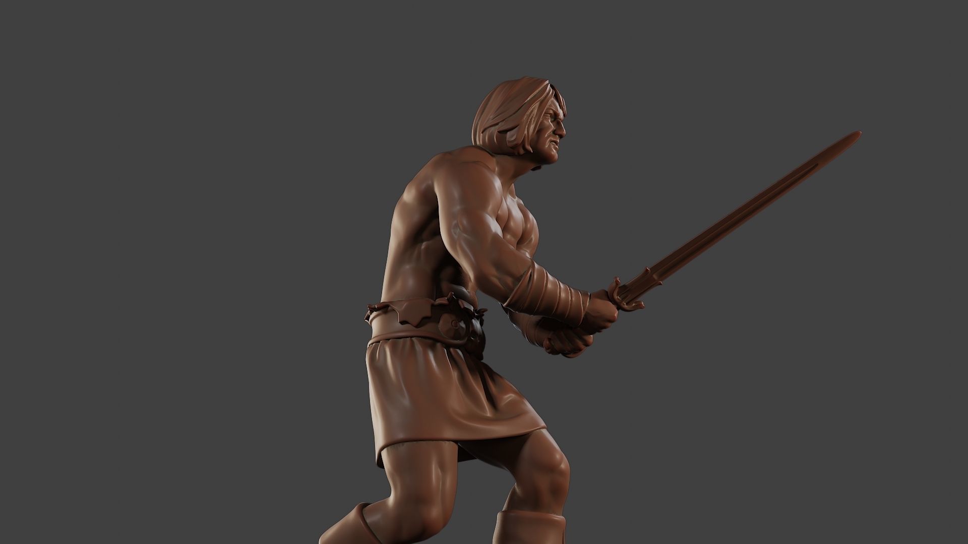 Male Barbarian 2HSword Combat2 3D print model_29