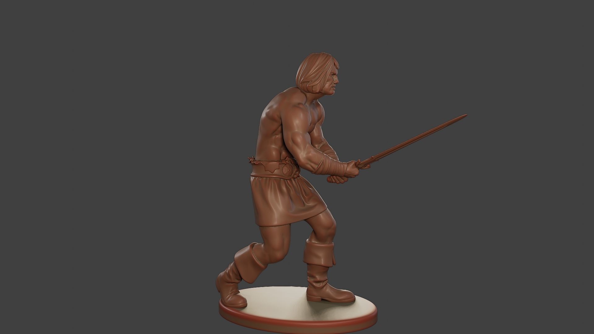 Male Barbarian 2HSword Combat2 3D print model_9